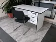 White Office Desk with 3 Drawers & Visitor Chair - 2