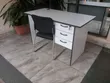White Office Desk with 3 Drawers & Visitor Chair - 3