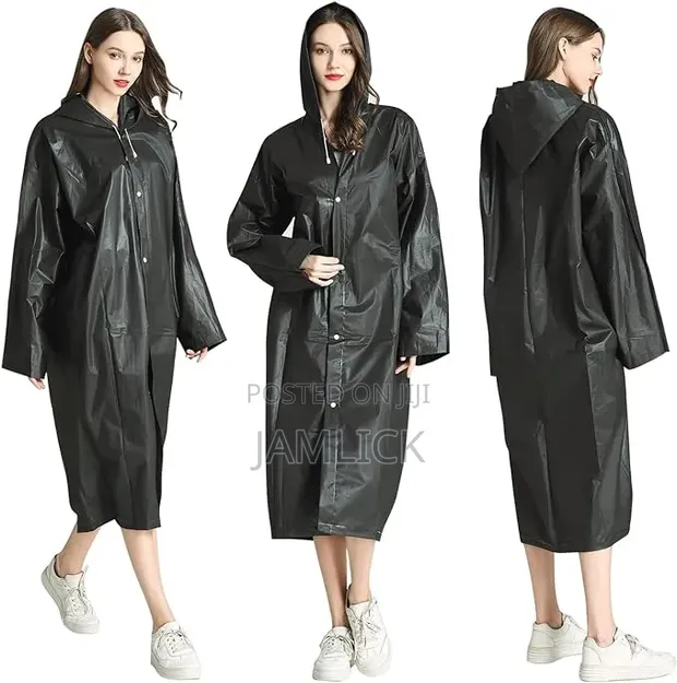 Unisex Waterproof Hooded Raincoat - Lightweight Adult Rainwear - 1