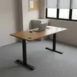Brown Height-Adjustable Electric Desk - 5