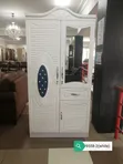 Wodi Nyeupe ya Milango 2 ya Mbao na Kioo - 2