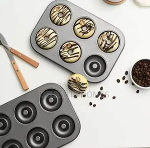 Doughnut Cupcake Tray - Metallic, 6 Holes