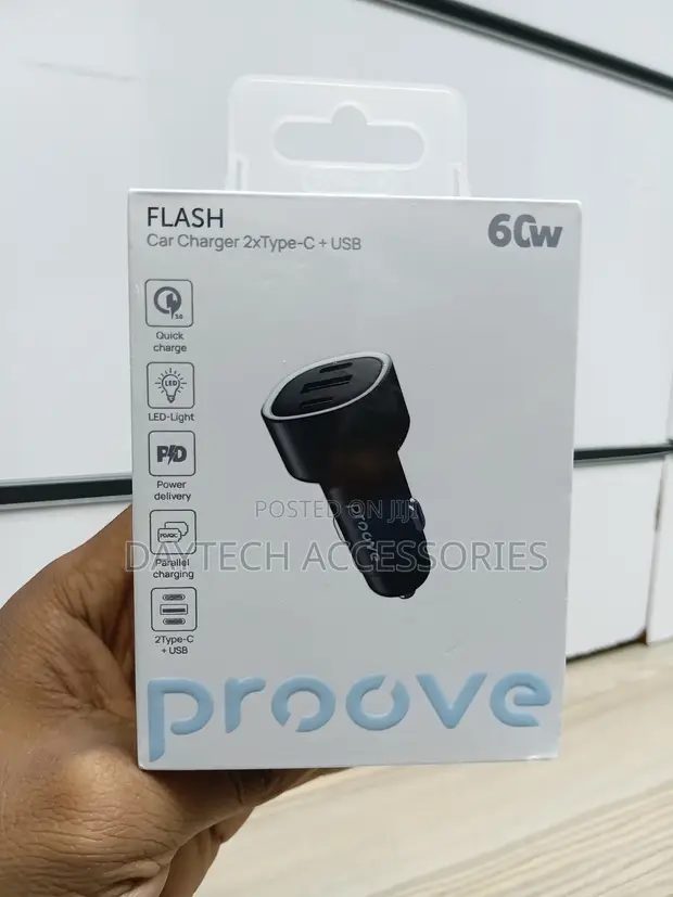 Proove Flash 60W Car Charger - Nyeusi - 1