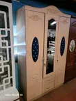 Wodi ya Beige ya Milango 3 na Kioo & Droo - 2