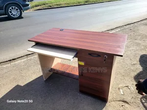 Computer Desk with Keyboard Tray - Mahogany/Cream