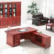 Seti ya Dawati la Ofisi la Glossy Burgundy Mahogany - 2