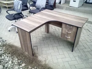 L-Shaped Office Desk - Kahawia Rustic