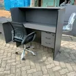 Reception Workstation Desk with 3 Drawers & Office Chair - 1