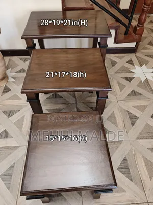 Mahogany Nest of 3 Stools