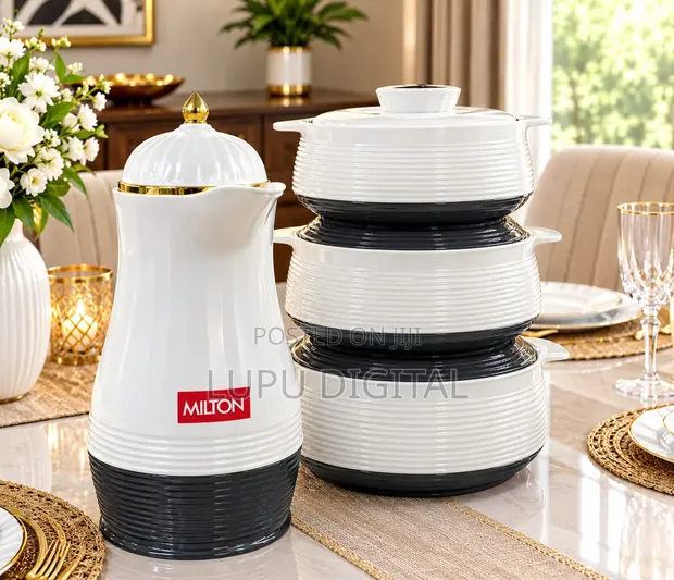 Milton Duo Thermol Hot Pot Set (1L, 1.5L, 2.5L) + 1L Flask - 1