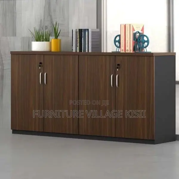 Lockable 4-Door Home Office Storage Credenza - 1