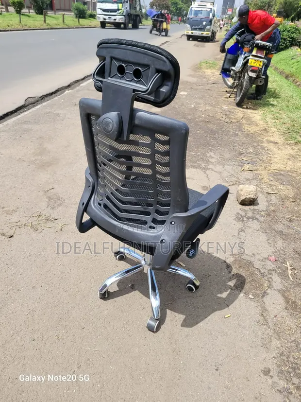 Ergonomic Mesh Office Chair with Headrest - Black - 1