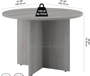 Meza ya Mikutano ya Mbao ya Mviringo ya Viti 4