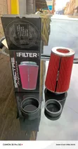 Cane Air Filter Nyekundu Iliyokunjwa na Kifuniko cha Fedha - 1