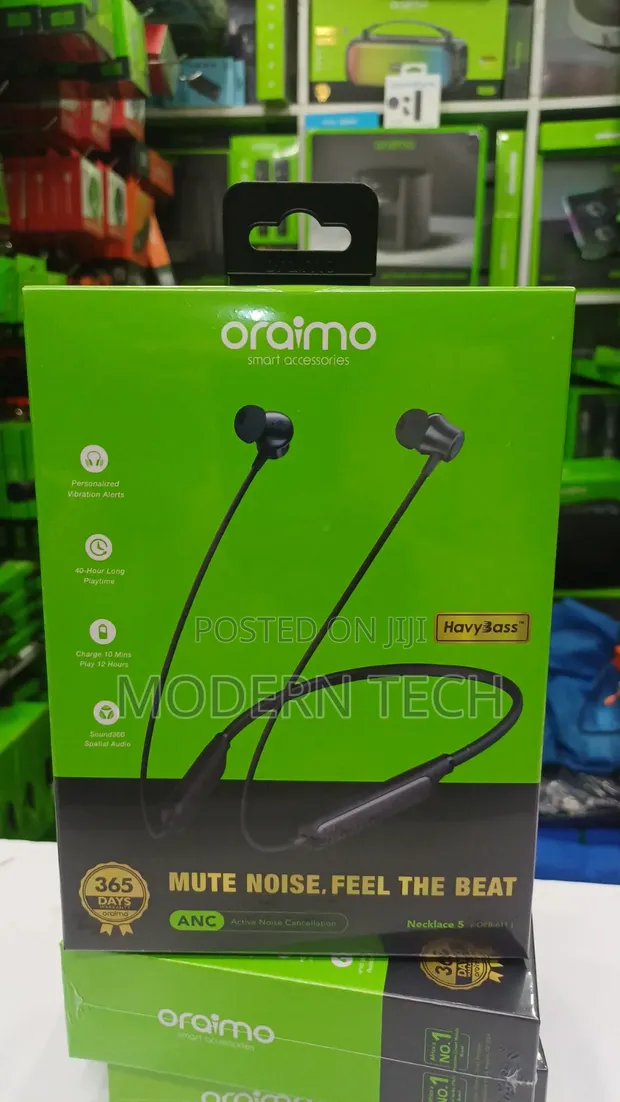 Oraimo Necklace 5 OEB-611: Saa 40 za Kucheza, ANC - 1