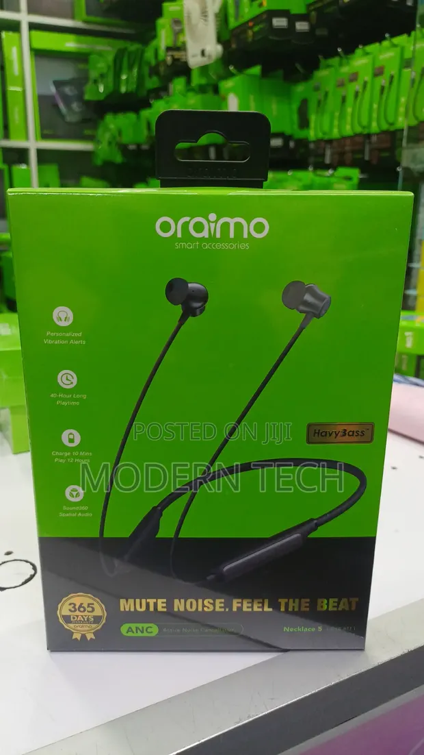 Oraimo Necklace 5 Mpya ANC Earphones za Kwenye Shingo zisizo na Waya - 1