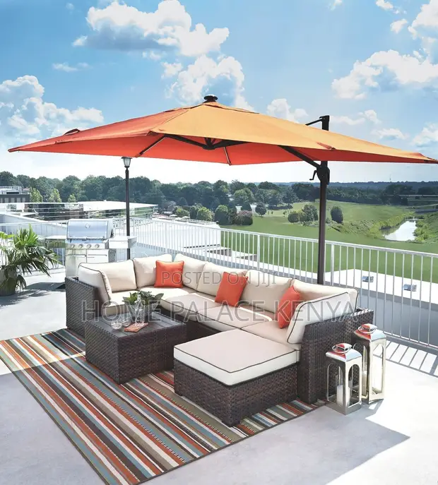 Durable Garden Parasol - Orange - 1