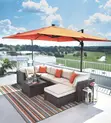 Durable Garden Parasol - Orange - 1