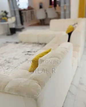Beige L-Shaped Bubble Sofa