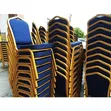 Kiti cha Blue Banquet chenye Gold Frame - 1
