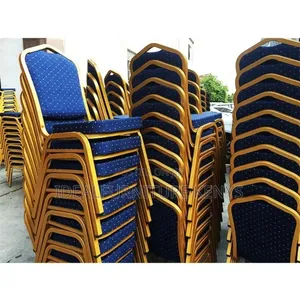 Kiti cha Blue Banquet chenye Gold Frame
