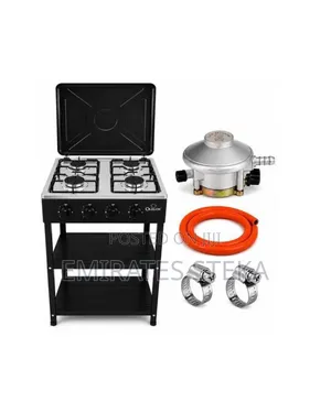 Olelon Standing Cooker with Shelves - Black