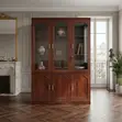 Mahogany Brown-Red 3-Door Filing Cabinet - 5