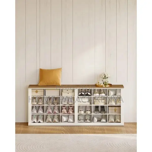 Modern Kids Shoe Organizer - Brown Wood - 1