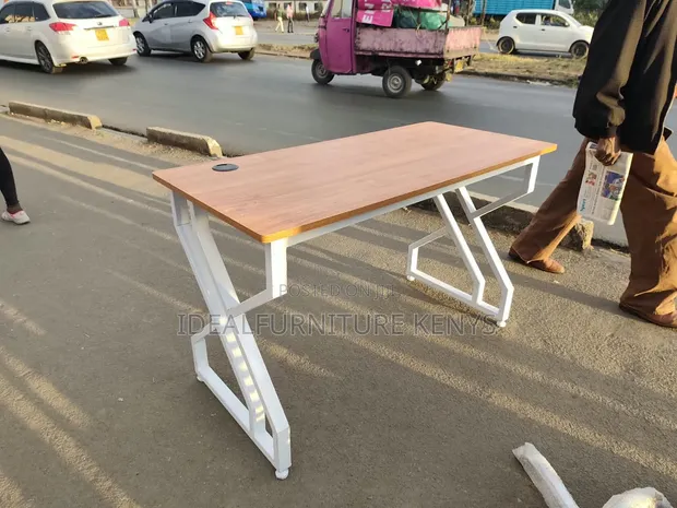 Modern Office Desk - 1.2M with White X-Frame Legs - 1