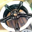 Magurudumu ya Porsche Cayenne 20" - Nyeusi na Mstari Mweupe (Set Kamili) - 1