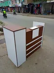 Modern Brown & White Reception Desk - 3