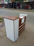 Modern Brown & White Reception Desk - 4