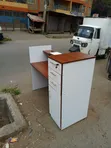 Modern Brown & White Reception Desk - 5