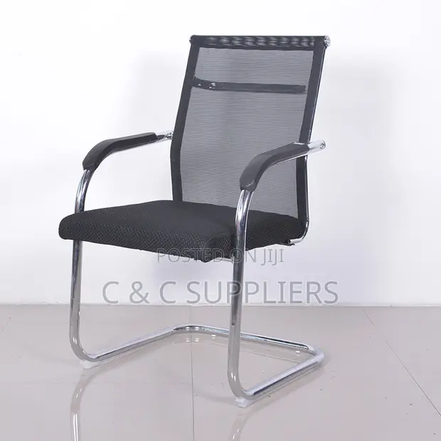 Reception Guest Chair with Armrest - Black - 1
