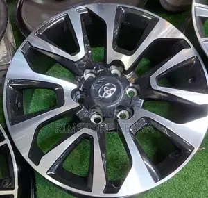 Rims 17" Nyeusi na Fedha kwa Toyota Prado 150 & Hilux Double Cab (Set Kamili)