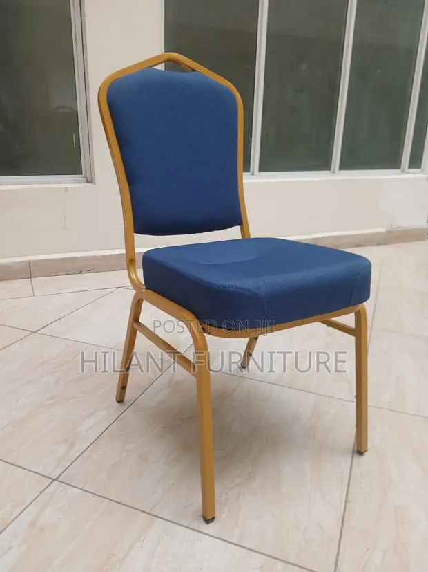 Premium Blue Gold Banquet Chair - 1