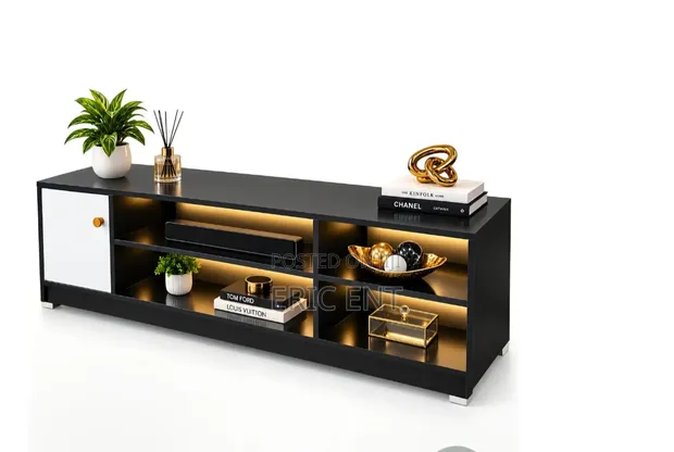 Imported Executive TV Stand with Shelves and Cabinet - 1