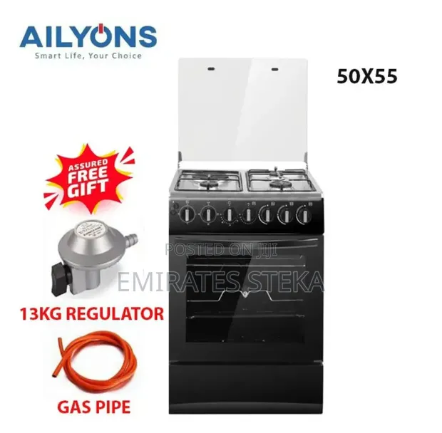 Ailyons Standing Cooker 50x55cm - 3 Gas + 1 Electric - 1