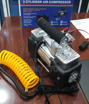 Heavy Duty 12V Dual-Cylinder Air Compressor with Carry Bag