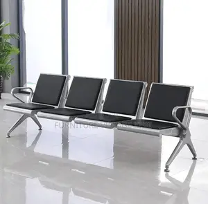 4-Link Heavy Duty Leather Padded Office Bench