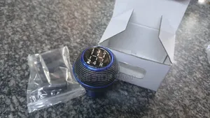 Kitufe cha Gear cha Mviringo cha Kasi 5 na Pete ya Bluu - Carbon Fiber