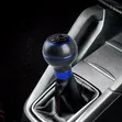 Kitufe cha Gear cha Mviringo cha Kasi 5 na Pete ya Bluu - Carbon Fiber - 2