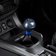 Kitufe cha Gear cha Mviringo cha Kasi 5 na Pete ya Bluu - Carbon Fiber - 3