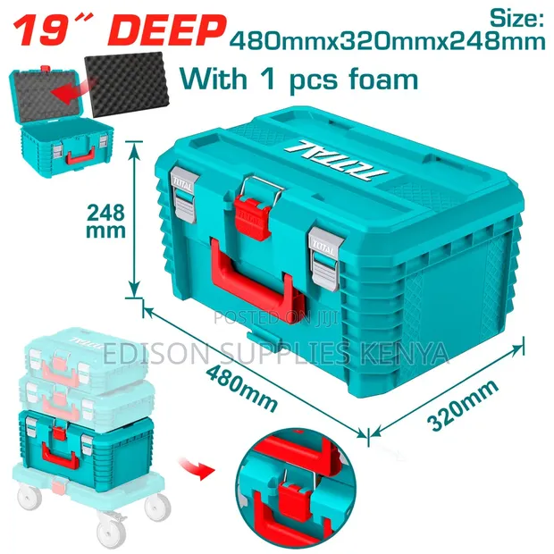 Total 19" Wide Body Stackable Toolbox - 1
