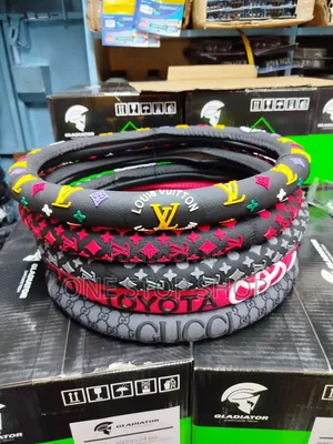 Colorful Steering Wheel Covers with Monogram Logos (Gucci/LV)