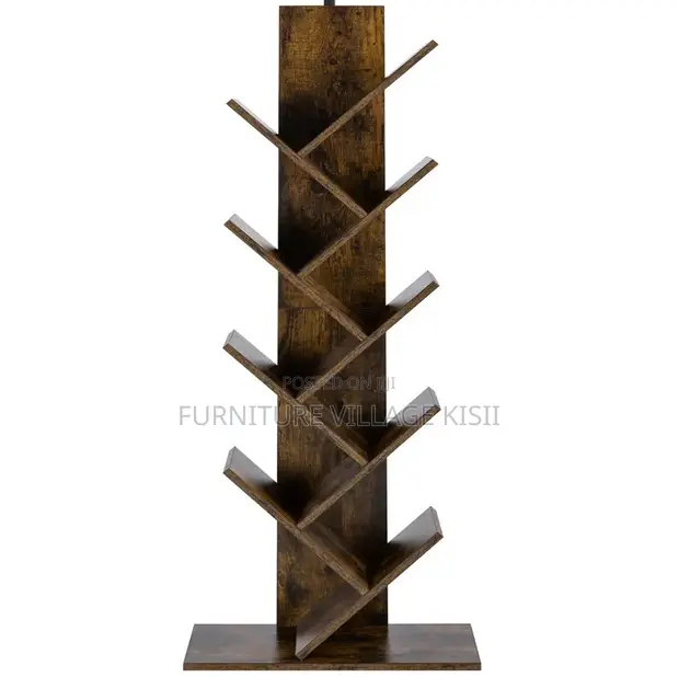 9-Tier Solid Wood Office Bookshelf - 1