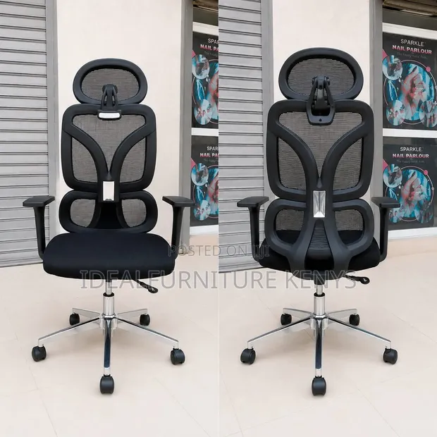 Kiti cha Ofisi cha Executive Mesh chenye Headrest ya Kugeuka - 1