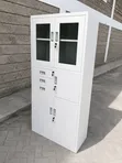 Boss Office Products Metal Storage Cabinet with Glass Doors - 1