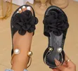 Floral Pearl Embellished Flat Sandals - 2