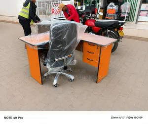 Seti ya Dawati la Ofisi Rangi ya Chungwa na Kiti